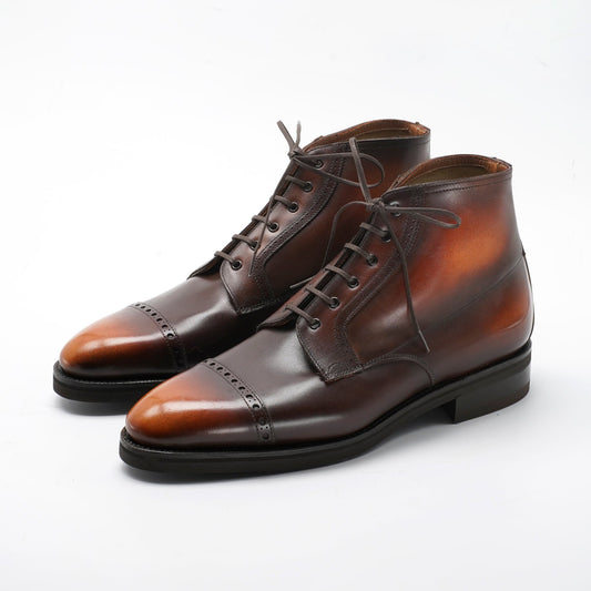 Brossa Derby Boot - Brown & Cognac Patina