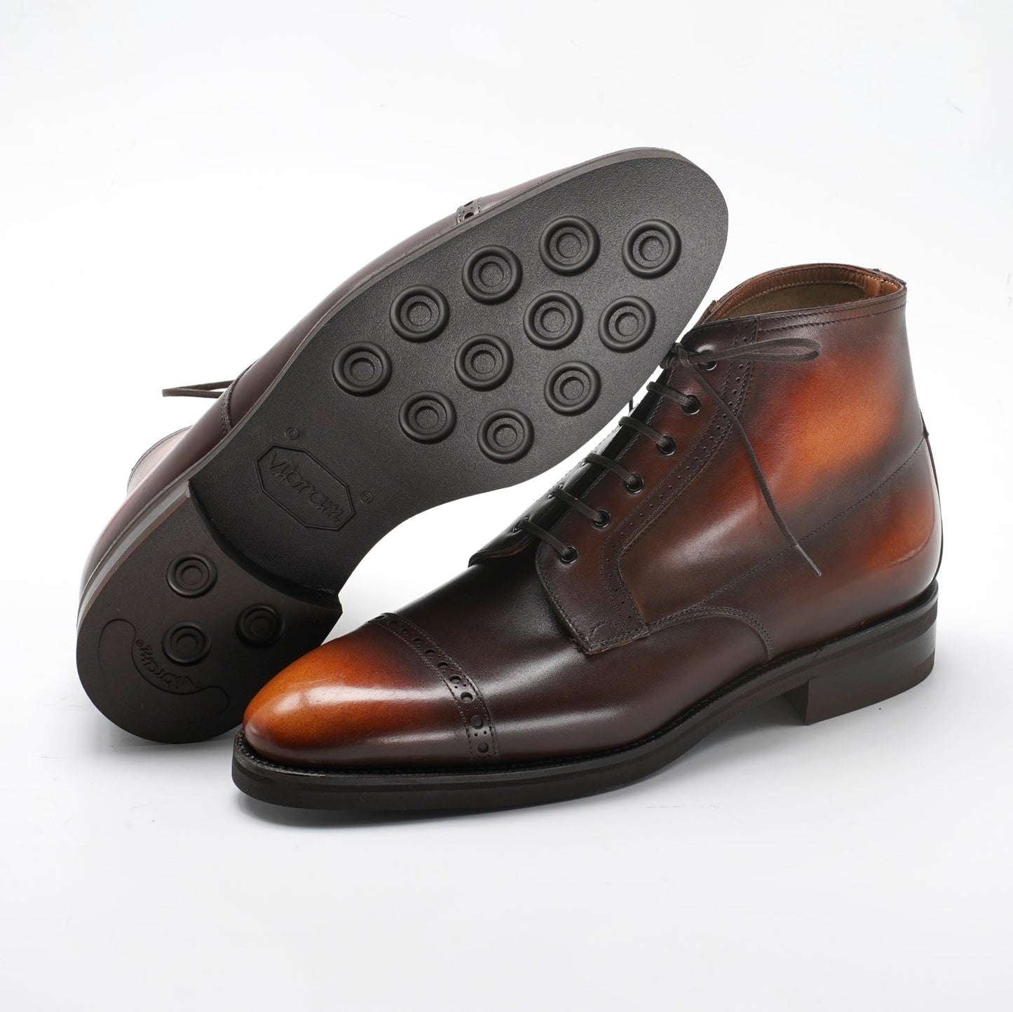 Brossa Derby Boot - Brown & Cognac Patina