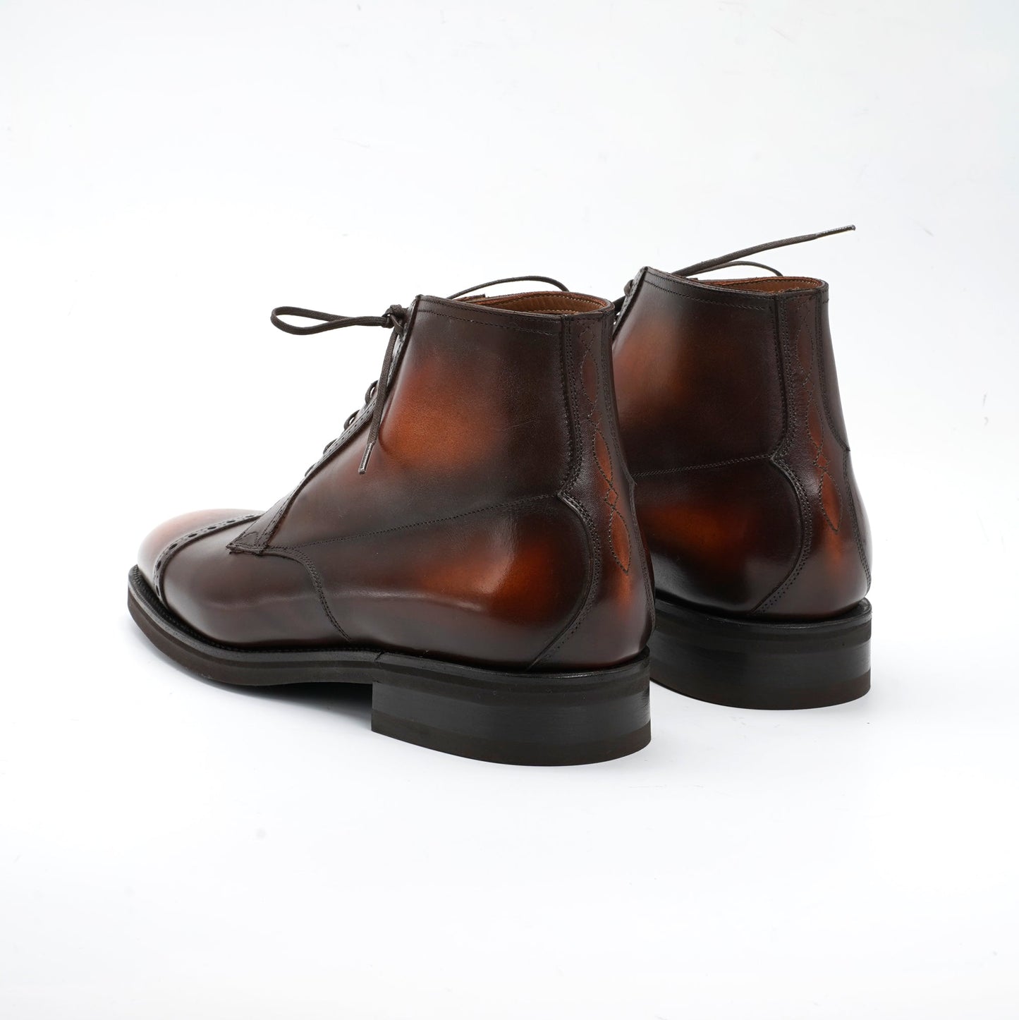 Brossa Derby Boot - Brown & Cognac Patina