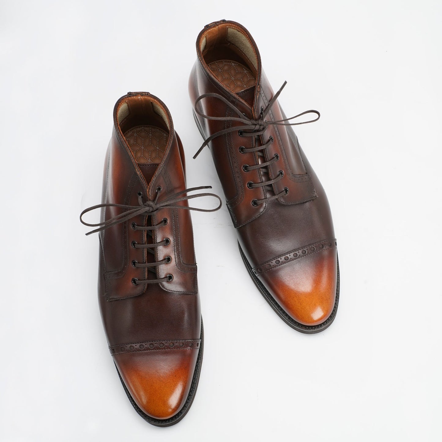 Brossa Derby Boot - Brown & Cognac Patina