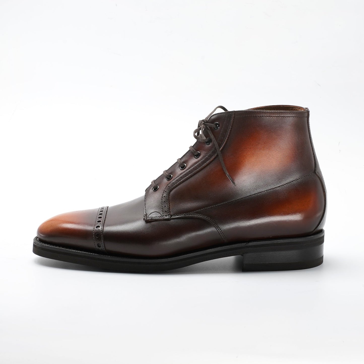 Brossa Derby Boot - Brown & Cognac Patina